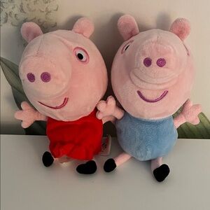 Peppa Pig Red and Blue Stuffed Animals